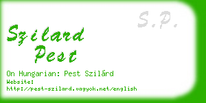szilard pest business card